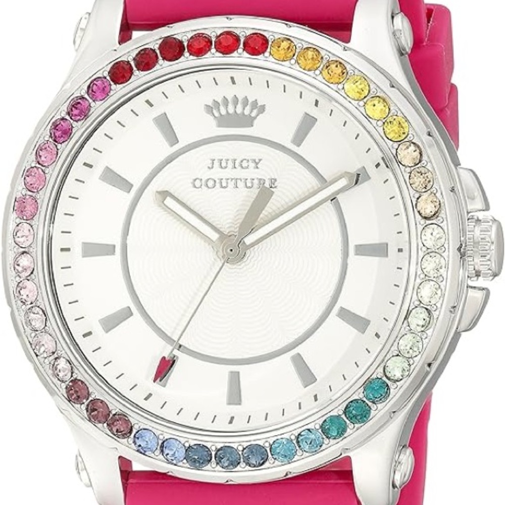 Juicy Couture Women's Pedigree Stainless Steel Watch - Pink Silicone Band